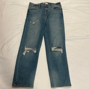 size 31 , straight leg , ripped jeans
